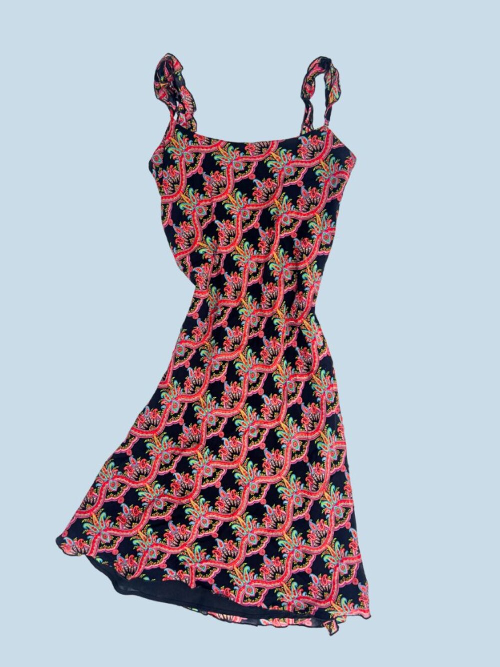 Vintage Paisley Asymmetrical Midi Dress